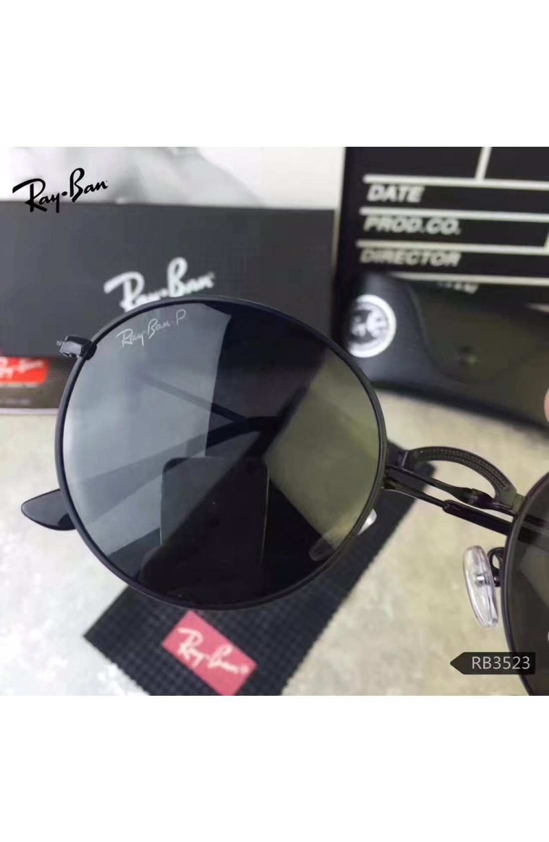 China ｗholesale Men S Women S Ray Ban Floding Polarized Reto Sunglasses Light Black