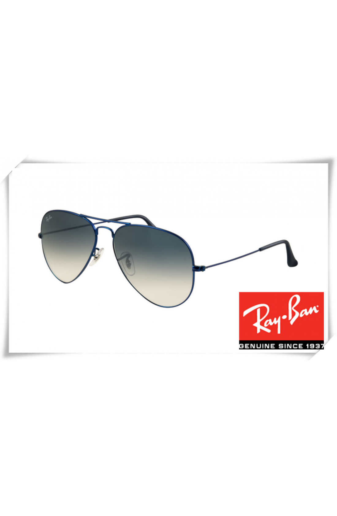 Fake Ray Ban Rb3025 Aviator Sunglasses Metal Blue Frame Light Blue Gradient Lens